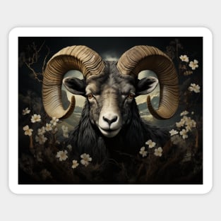 Vintage Retro Aries Ram Sticker